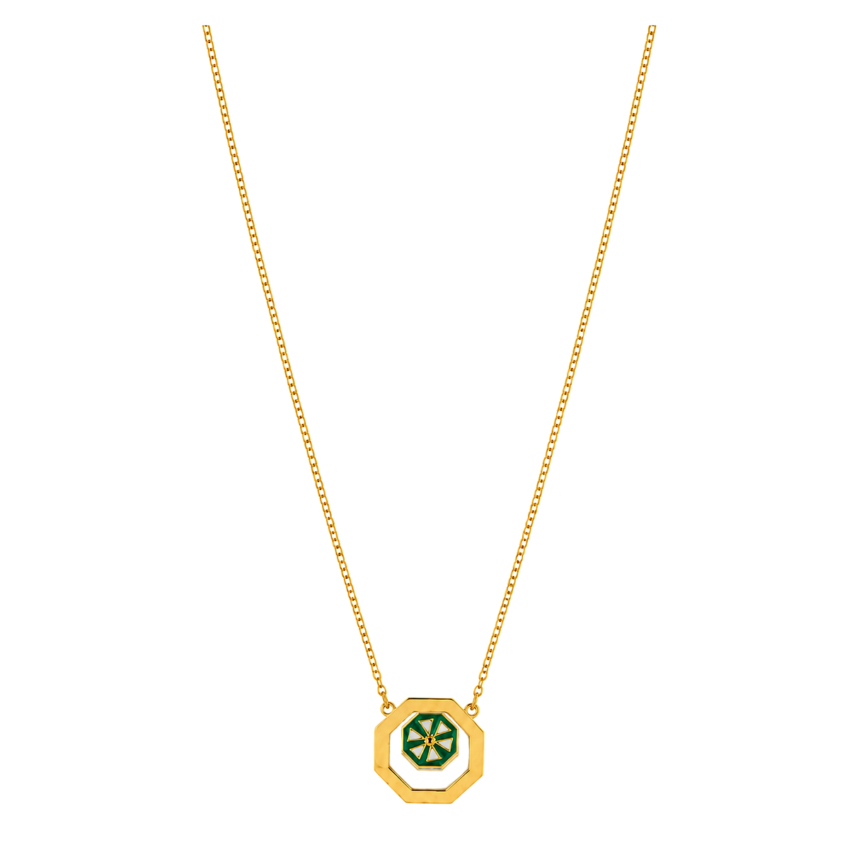 18K Gold Pendant with Sugar Cube Design