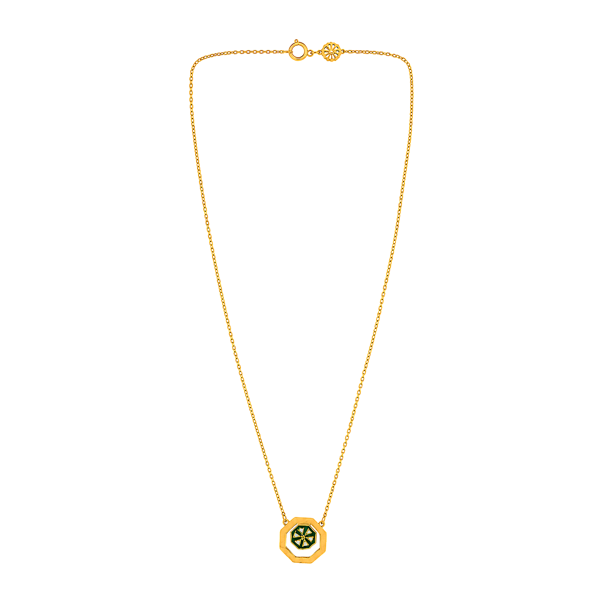 18K Gold Pendant with Sugar Cube Design