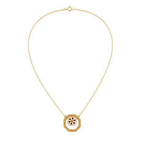 18K Gold Necklace Square Design