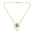 18K Gold Necklace with Turquoise Oval Pendant