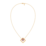 18K Gold Necklace with Rectangle Pendant