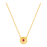 18K Gold Necklace Double circle  Design