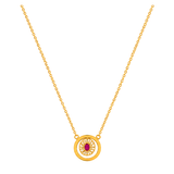 18K Gold Necklace Double circle  Design