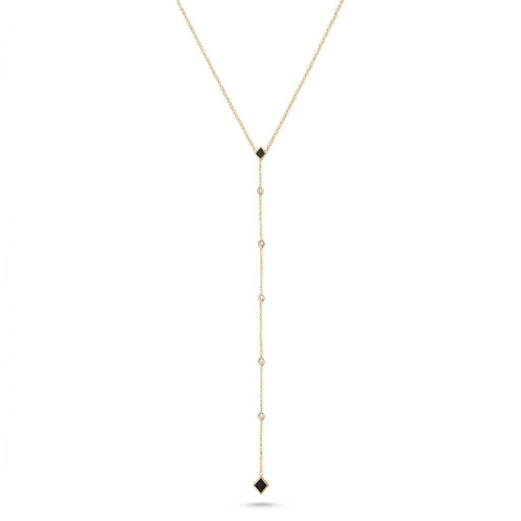 18K Gold Pendant with Elegant Long Design
