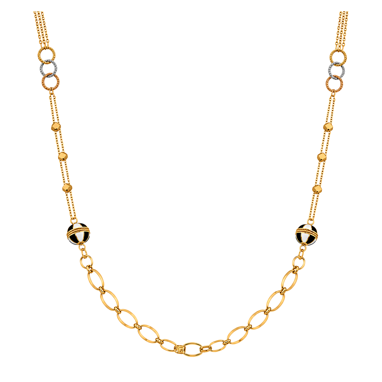 18K Gold Necklace Dangling Design