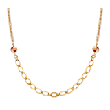 18K Gold Necklace Braided Charms Design