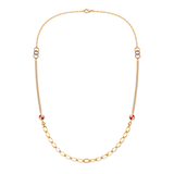 18K Gold Necklace Braided Charms Design