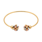 18K Gold Kids Bracelet Colorful Rose Ends Design