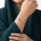 18K GoldKids Twisted Bracelet with Colorful Rose Ends