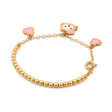 18K Gold Kids Bracelet Pink Design