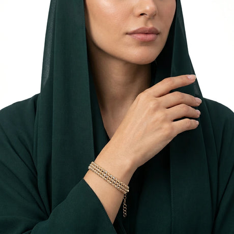 اسورة من الذهب عيار 18 بتصميم ثلاثي كلاسيكي