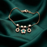 18K Gold Kids Bracelet with Rose Design
