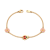 18K Gold Chain Bracelet Multiple Charms Design