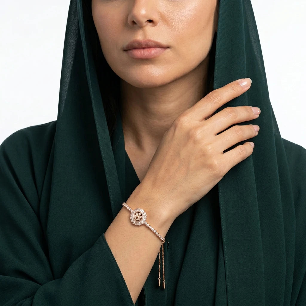 انسيال ذهب عيار 18 بتصميم لامع