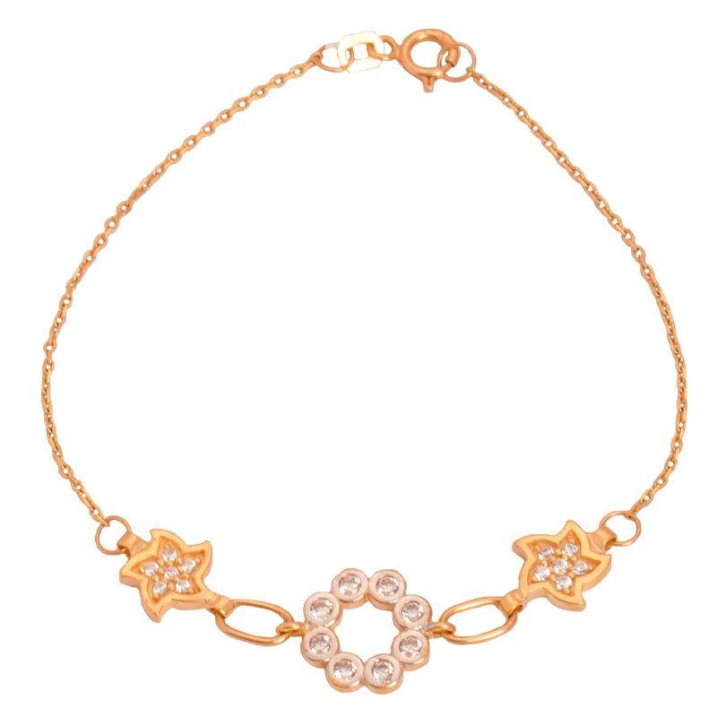 18K Gold Bracelet with Floral Design
