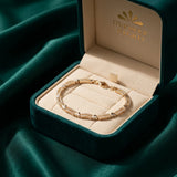 18K Gold Heart Bracelet with Gemstones