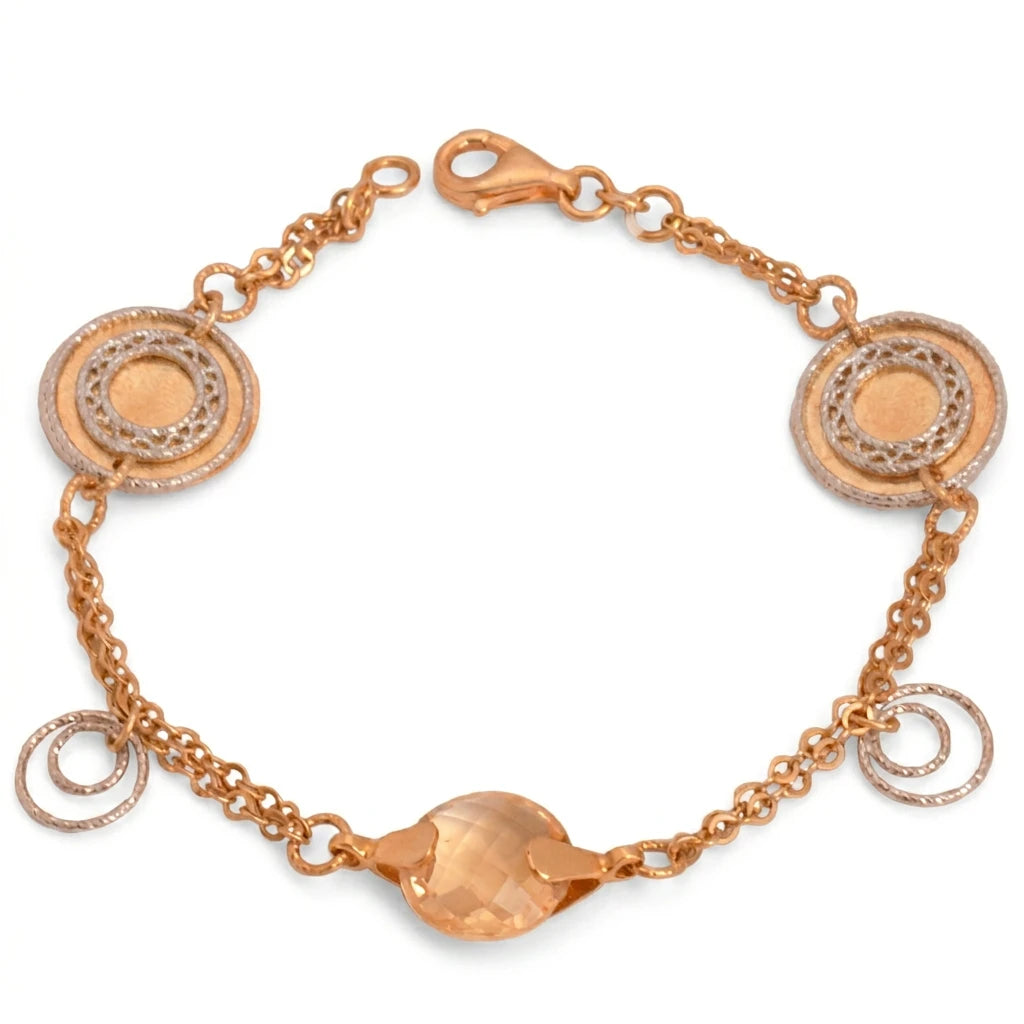 18K Chain Bracelet with Interlocking Circles Design