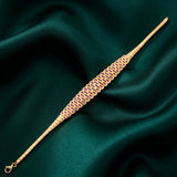 18K Chain Bracelet with Fuchsia Stones Design