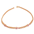 18K Gold Bracelet with Shiny Fuchsia Stone