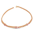18K Chain Bracelet with Shiny Fuchsia Stone Design