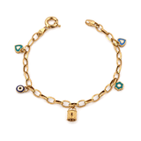18K Chain Bracelet with Metal Lock Design