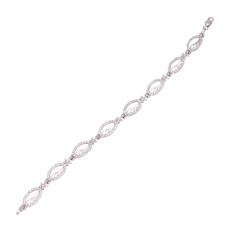 18K Gold Bracelet with Sparkling Shiny Stones