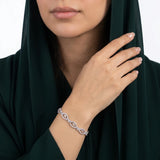 انسيال ذهب عيار 18 بتصميم فصوص لامعة