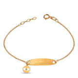 18K Chain Bracelet    with Evil Eye Design