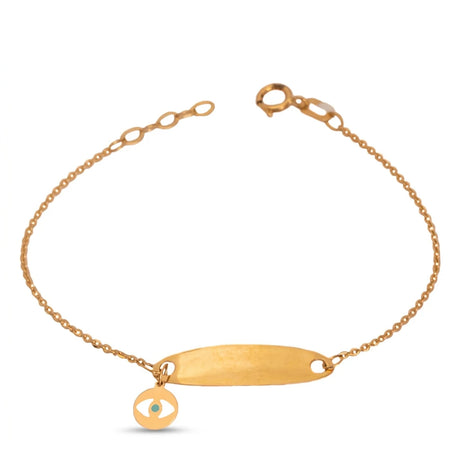 18K Chain Bracelet with Evil Eye Design