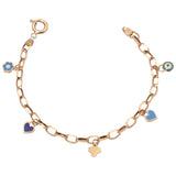 18K Gold Bracelet Gentle Wave with Colorful Charms