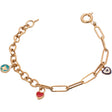 18K Gold Bracelet with Multiple Dangling Pendants Design