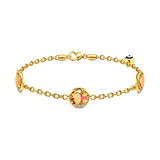 18K Gold Kids Chain Bracelet with Hello kitty Pendant