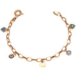 18K Gold Bracelet with Flowers and Hearts Design