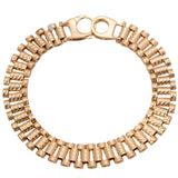 18K Bracelet with Wide Embellished Design