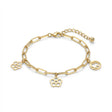 18K Gold Bracelet with Dangling Flowers Design