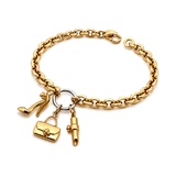 18K Chain Bracelet with Multi-Shape Design