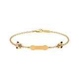 18K Gold Kids Chain Bracelet Mickey Design