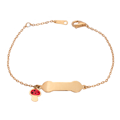 18K GoldKids Gold Bracelet with Mushroom Design