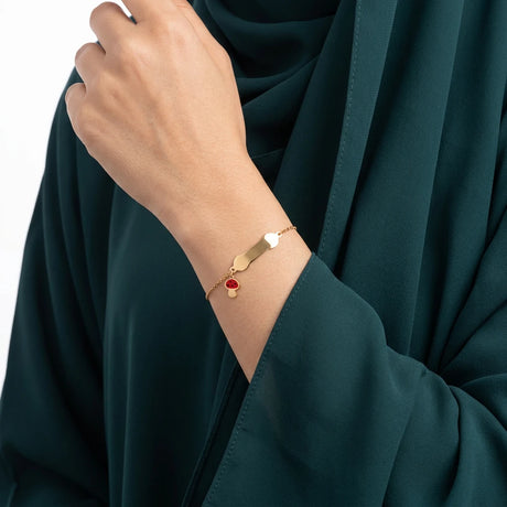 18K GoldKids Gold Bracelet with Mushroom Design