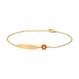 18K Gold Kids Chain Bracelet Flower Design