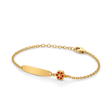 18K Gold Kids Chain Bracelet Flower Design