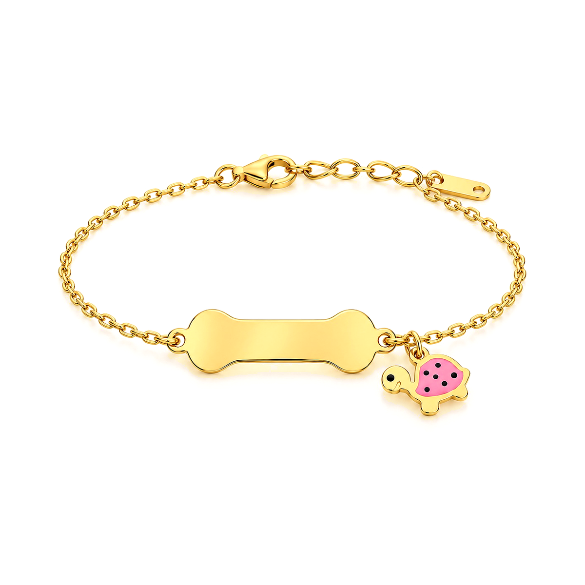 18K Gold Kids Chain Bracelet Turtle Design