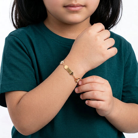 18K Gold Kids Chain Bracelet with Mickey Mouse Design