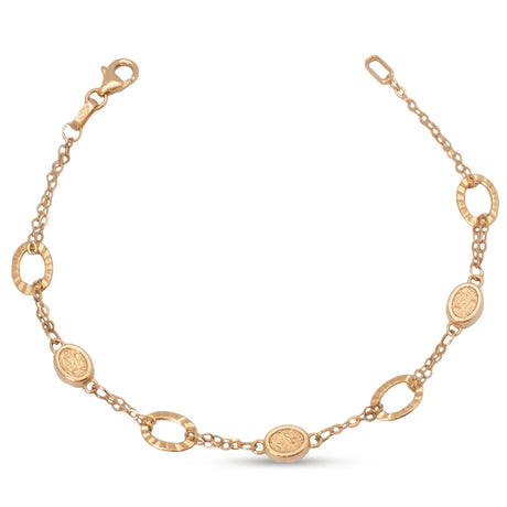 18K Chain Bracelet with Distinctive Circle Design