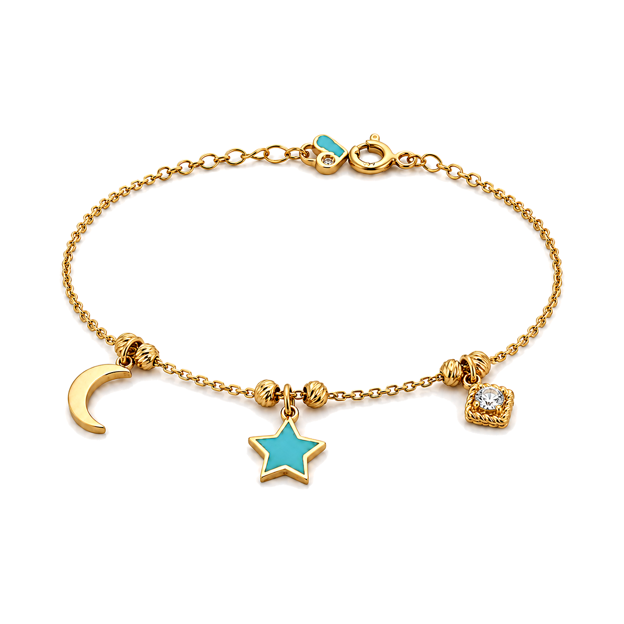 18K Chain Bracelet with Star Design