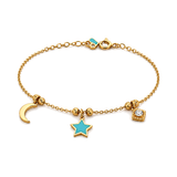 18K Chain Bracelet with Star Design