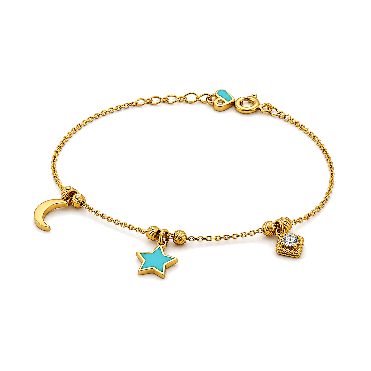 18K Chain Bracelet with Star Design