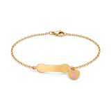18K Gold Kids Chain Bracelet with Pure Heart Design
