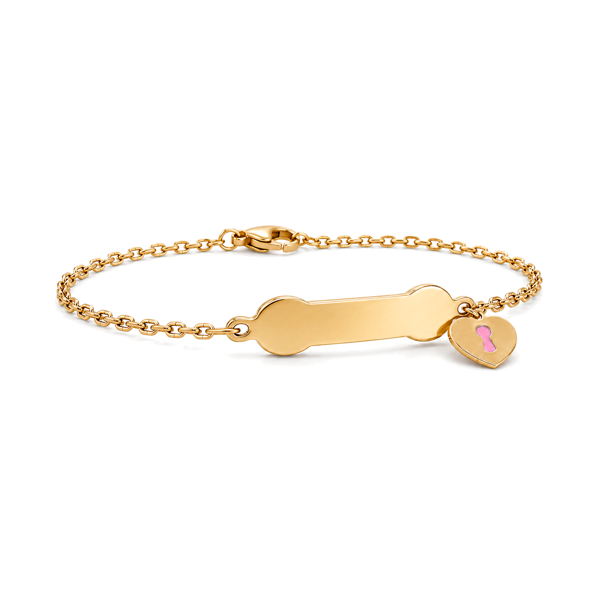 18K Gold Kids Chain Bracelet with Pure Heart Design