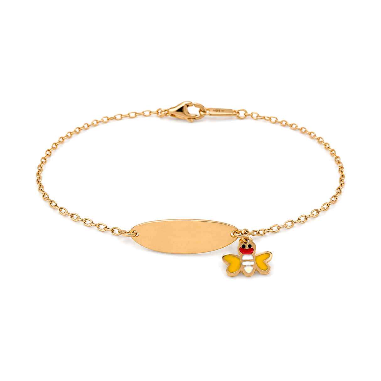 18K Gold Kids Chain Bracelet Bee Design